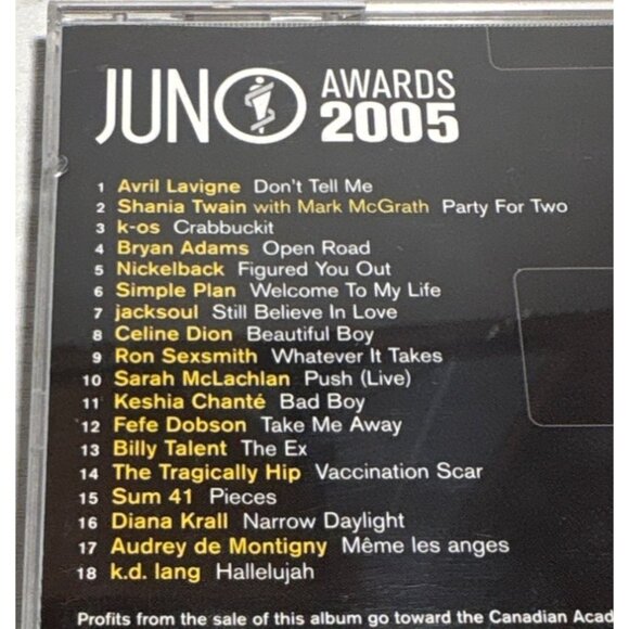 Juno Awards 2005 Compilation CD Avril Lavigne Shania Twain Nickelback & More - Picture 3 of 9